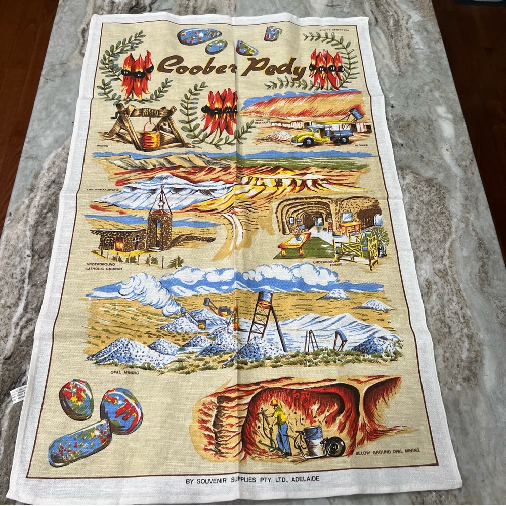 Coober Pedy Australia Souvenir Tea Towel